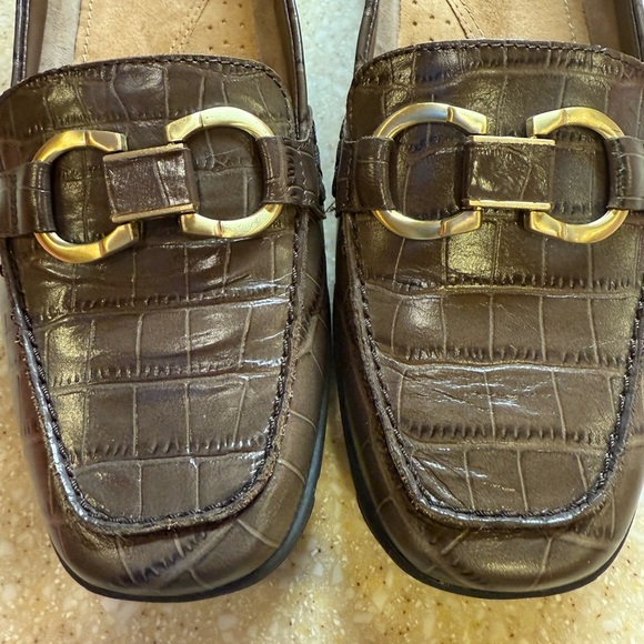 Avienta Sz 7 Brown Crocodile-Pattern Loafers Easy Spirit ECU - Picture 7 of 10